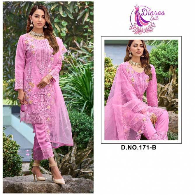 Dinsaa 171 Fancy Festive Wear Embroidered Wholesale Pakistani Salwar suits

